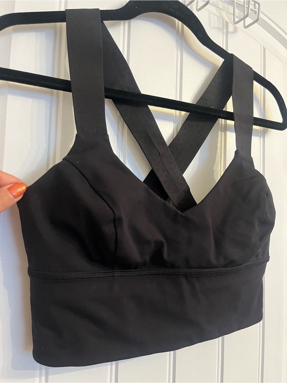 Lululemon Black Crisscross Back Support Sports Bra - Size 8